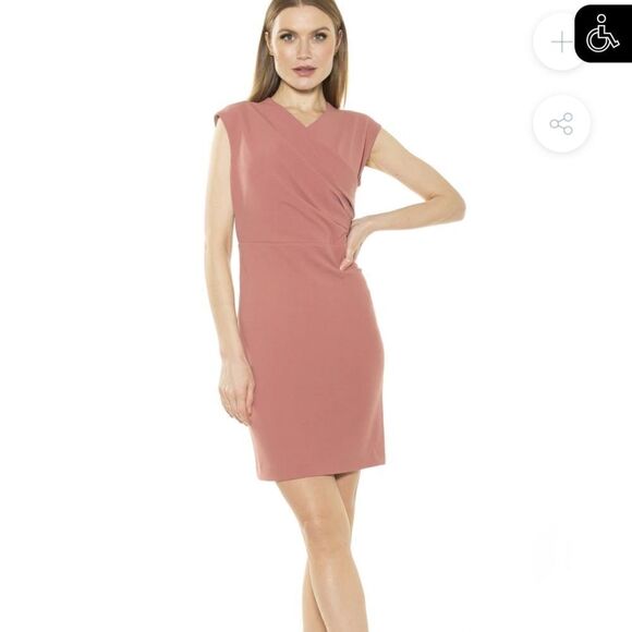 NWT Alexia Armor WREN FAUX SURPLICE SHEATH DRESS - Picture 1 of 5